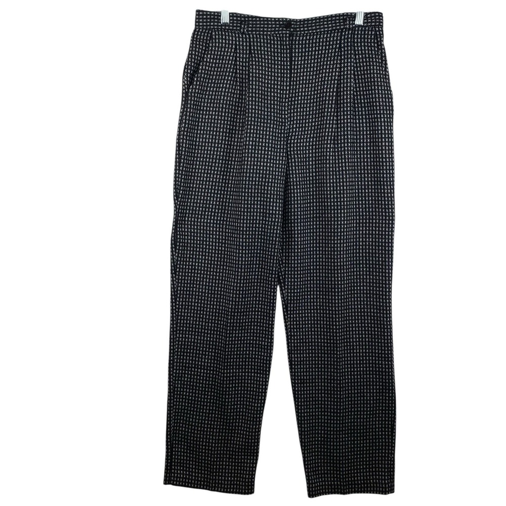 Vintage 80s Tapered Wool Pants Women M Pleated Front High Rise Relaxed Made USA
